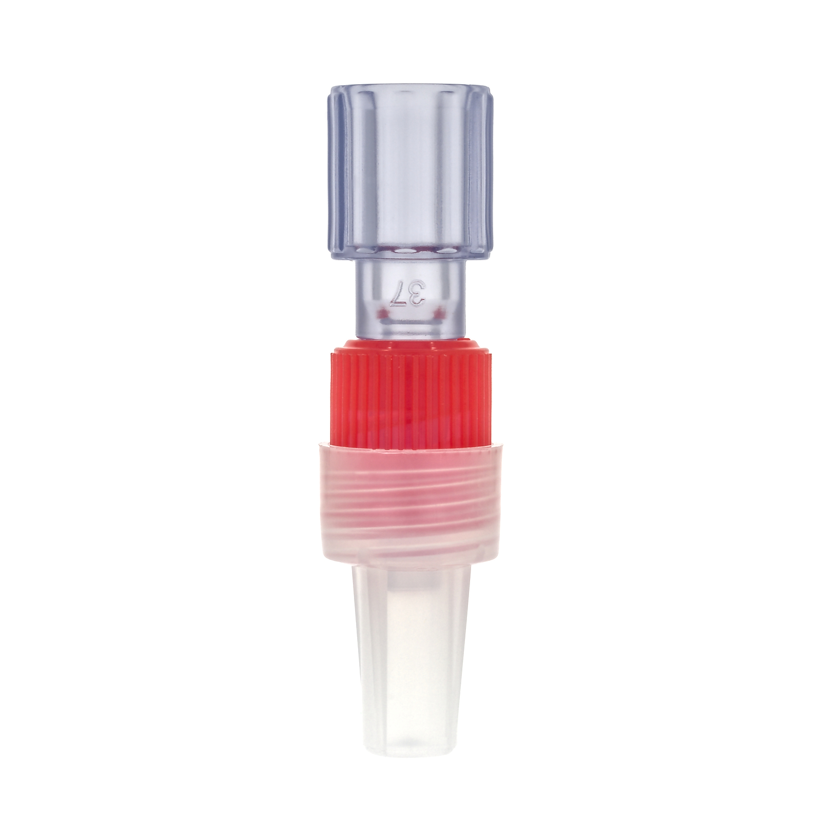 Rotating Male Luer Lock Connector Red with Cap