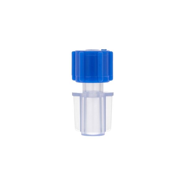 Female Luer Lock Connector - Single Fillet - with Blue Cap