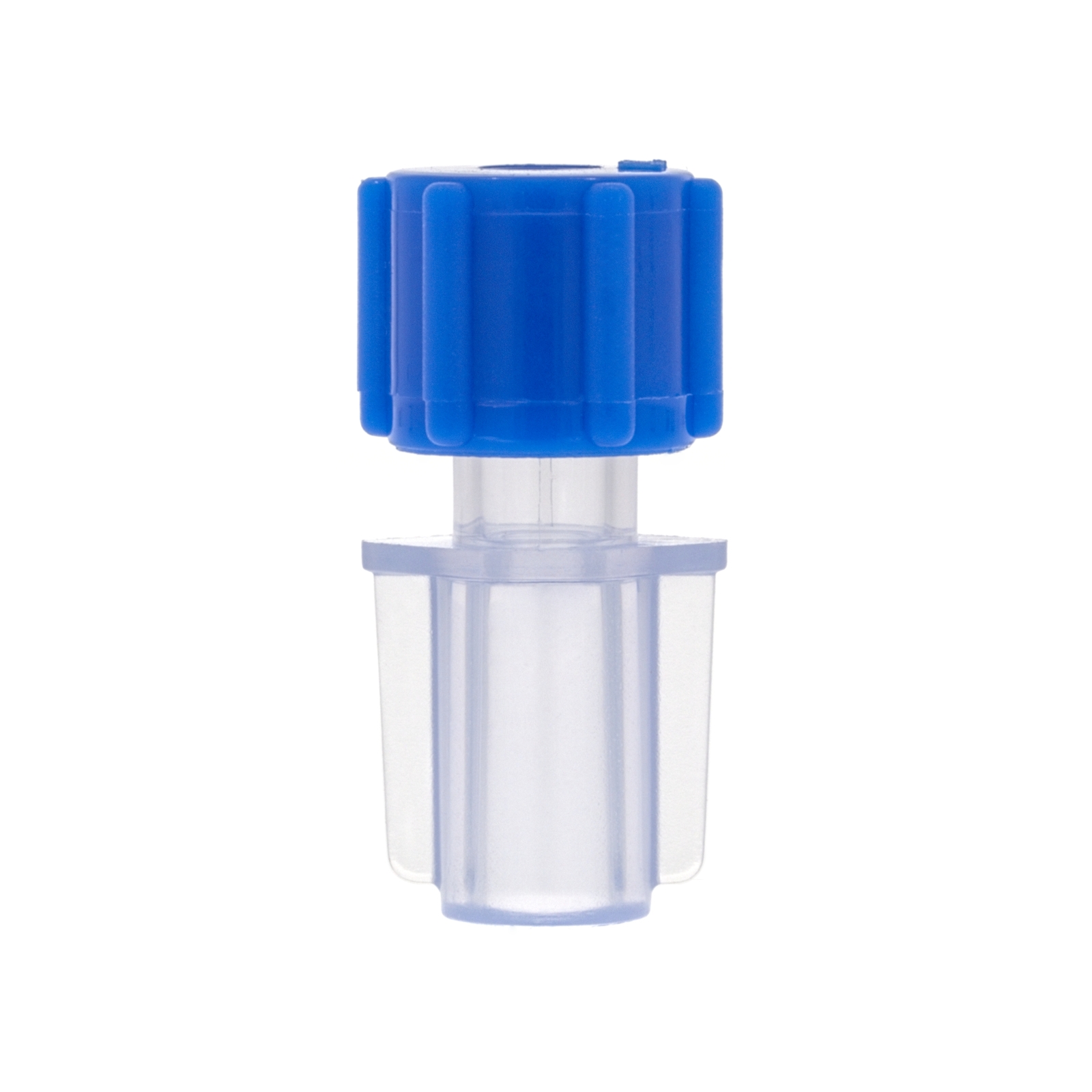 Female Luer Lock Connector - Single Fillet - with Blue Cap