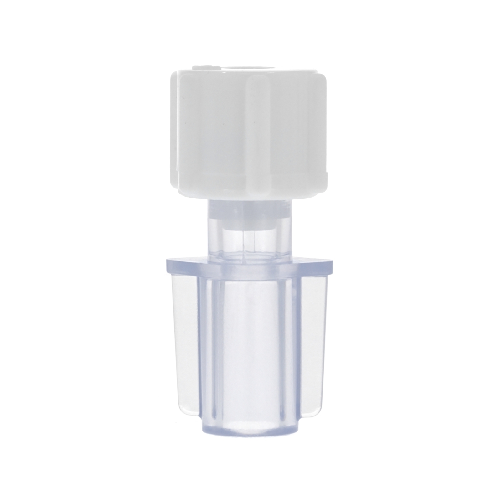 Female Luer Lock Connector - Single Fillet - with White Cap