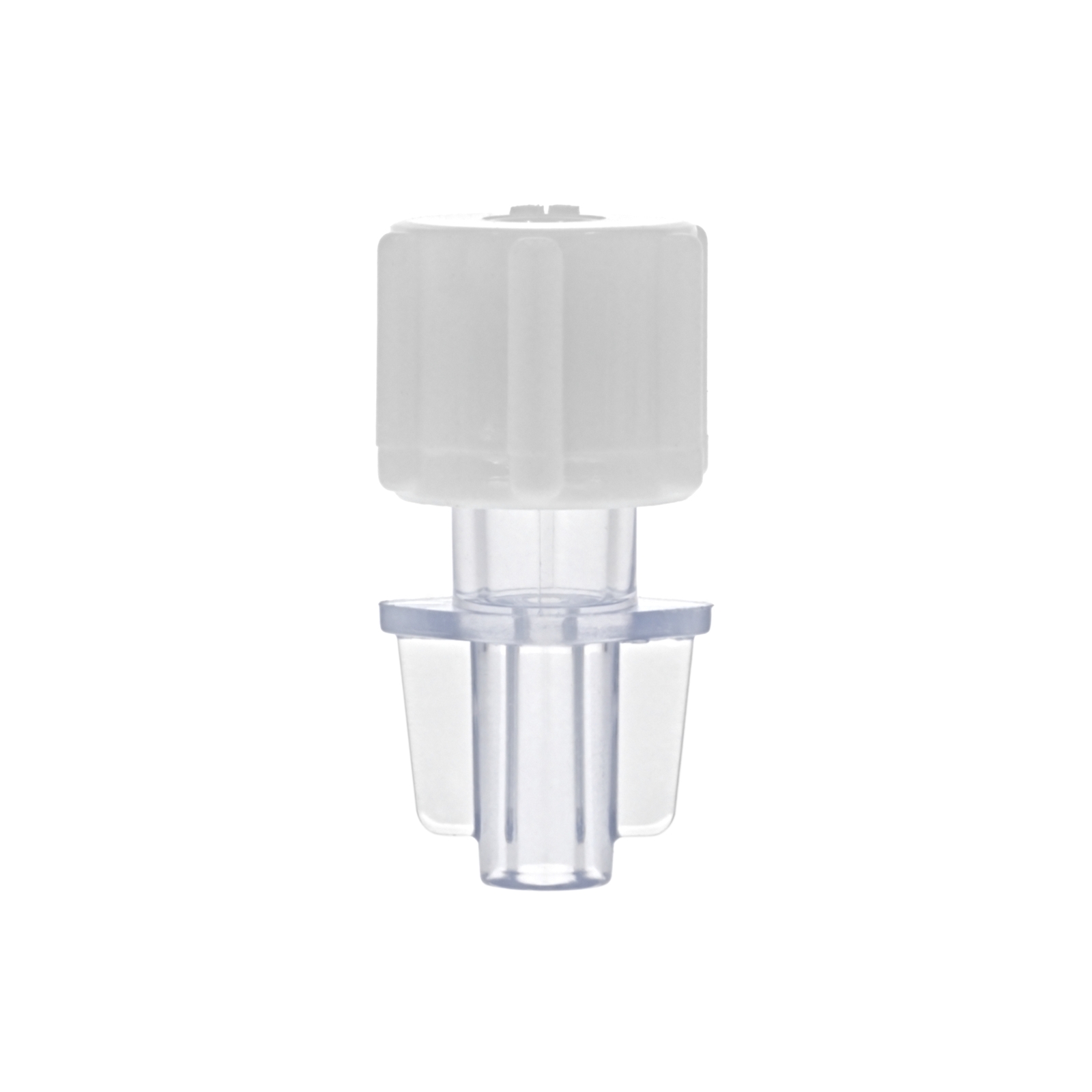 Female Luer Lock Connector - Single Fillet - with White Cap