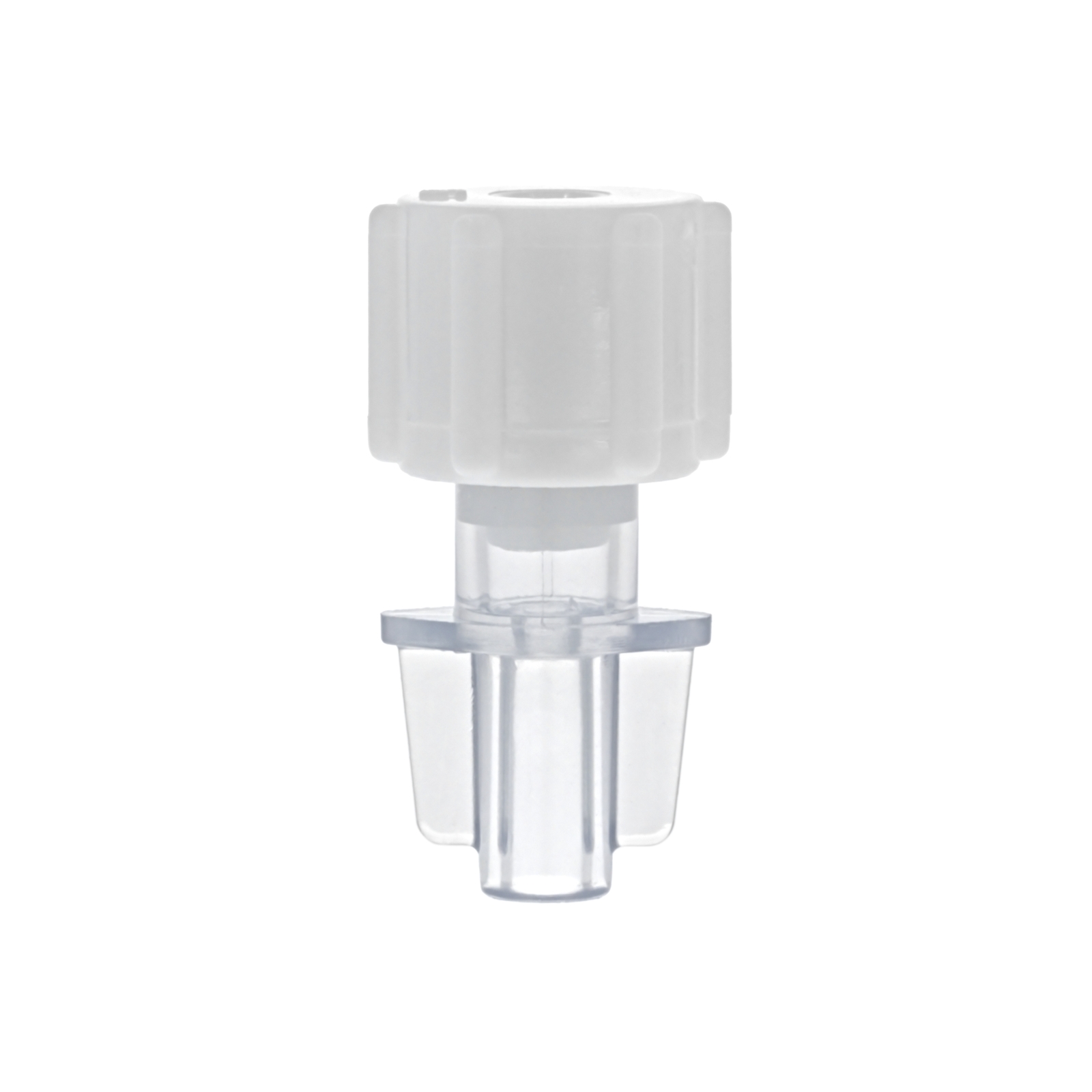 Female Luer Lock Connector - Single Fillet - with White Cap