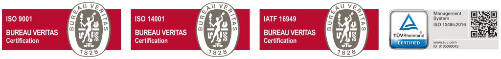 ISO 9001 Certification ISO 14001 Certification IATF 16949 Certification ISO 13485 Certification